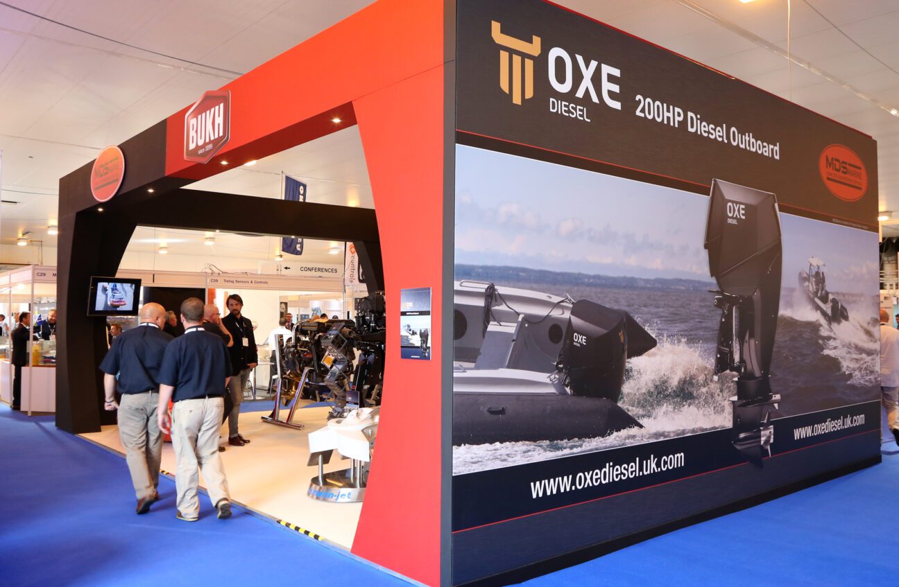 Proteum's stand at Seawork 2015. OXE diesel marine engine